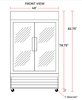 Coldline G48-B 48" Double Glass Swing Door Merchandising Refrigerator, Black - TheChefStore.Com