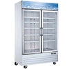 Coldline G53-W 53” White Double Glass Swing Door Merchandiser Refrigerator, 83" High - TheChefStore.Com