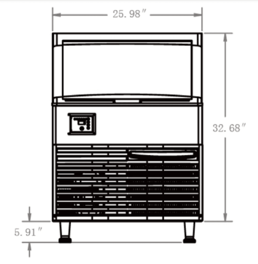 Coldline ICE280 26" 280 lb. Air Cooled Half Cube Ice Machine with Bin - TheChefStore.Com