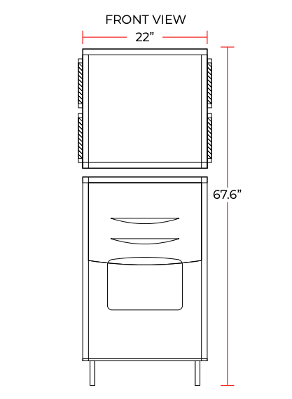 Coldline ICE400M-HA 22" 400 lb. Ice Machine Air Cooled Half Cube Modular with Bin - TheChefStore.Com