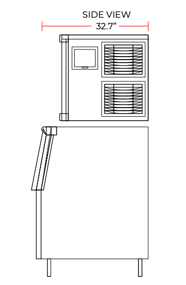 Coldline ICE400M-HA 22" 400 lb. Ice Machine Air Cooled Half Cube Modular with Bin - TheChefStore.Com