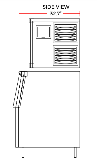 Coldline ICE500M-FA 30" 550 lb. Ice Machine Air Cooled Full Cube Modular with Bin - TheChefStore.Com