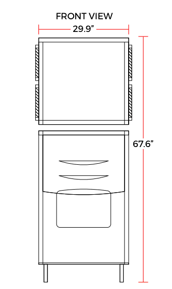 Coldline ICE500M-FA 30" 550 lb. Ice Machine Air Cooled Full Cube Modular with Bin - TheChefStore.Com