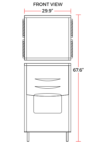 Coldline ICE500M-HA 30" 500 lb. Ice Machine Air Cooled Half Cube Modular with Bin - TheChefStore.Com