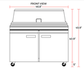 Coldline SMP48 48" Two Door Mega Top Bain Marie Sandwich Prep Refrigerator, 18 Pans - TheChefStore.Com