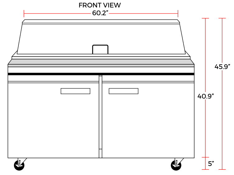 Coldline SMP60 60" Two Door Mega Top Bain Marie Sandwich Prep Refrigerator, 24 Pans - TheChefStore.Com