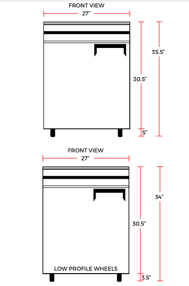 Coldline UC-27R 27" Undercounter Work Top Refrigerator, 6.3 Cu. Ft. - TheChefStore.Com