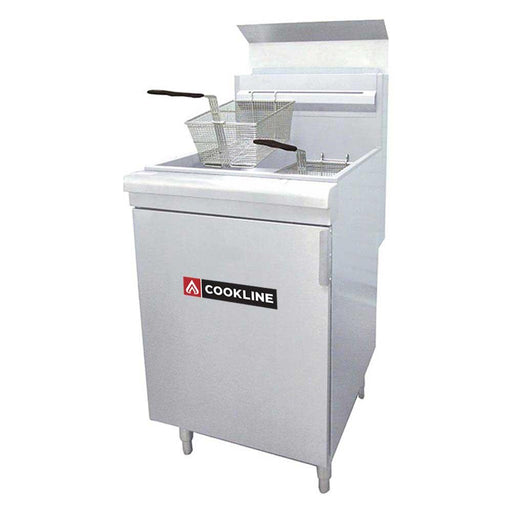Cookline CF-75-NG 21" Natural Gas Tube Standing 55 lb. Commercial Deep Fryer, 170,000 BTU - TheChefStore.Com