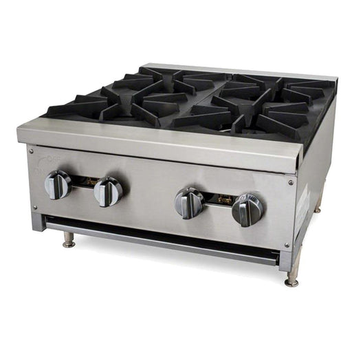 Cookline CHP-24-4 24" Gas Four Burner Commercial Countertop Hot Plate, 100,000 BTU - TheChefStore.Com