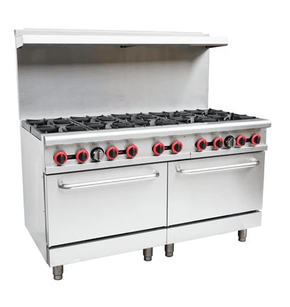 Cookline CR60-10-NG 60" 10 Burner Natural Gas Range with 2 Ovens - TheChefStore.Com