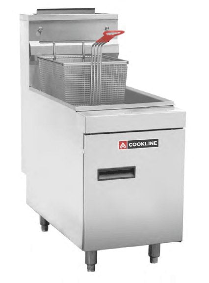 Cookline CTF2 Commercial 25 lb Natural Gas Stainless Steel Countertop Fryer - TheChefStore.Com
