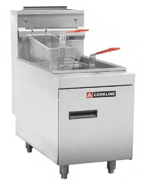 Cookline CTF3 Commercial 35 lb Natural Gas Stainless Steel Countertop Fryer - TheChefStore.Com