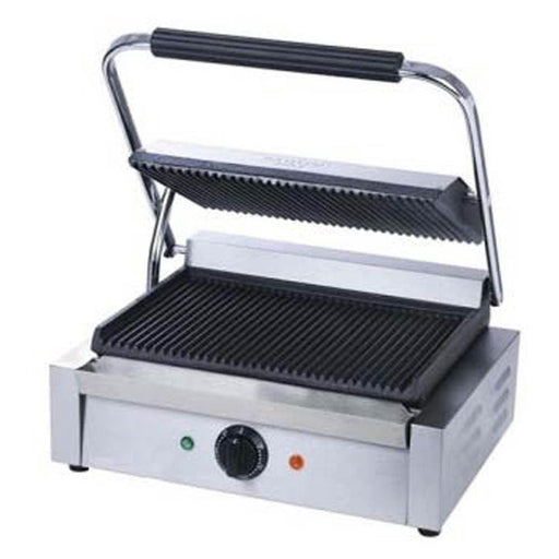 Cookline PG-1 22" Dual Commercial Panini / Sandwich Press, Grooved Surface, 14" x 10" Cooking Surface, 120v - TheChefStore.Com