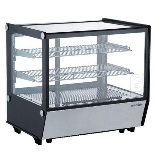 Marchia MDC120-ST 27" Refrigerated Display Case, Black Color, Straight Glass - TheChefStore.Com
