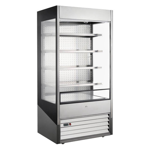 Marchia MDS40G 40" Refrigerated Open Air Cooler Grab and Go Display Case with Glass Sides - TheChefStore.Com
