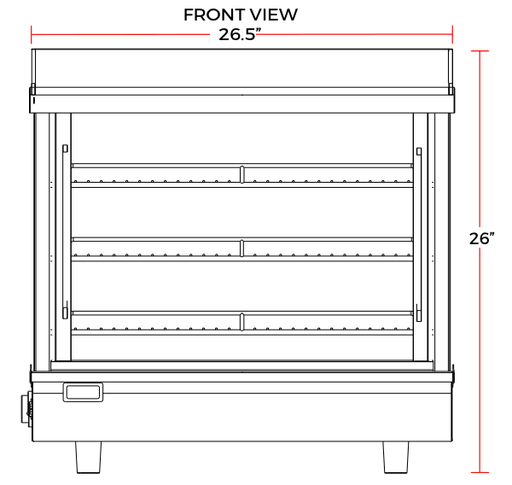 Marchia MHCC96 27" Heated Countertop Display Front and Rear Access Doors - TheChefStore.Com