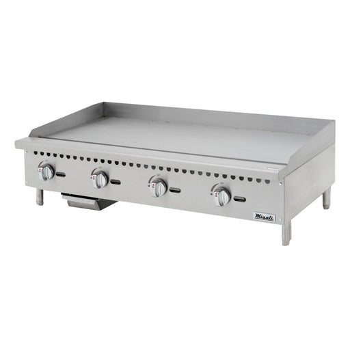 Migali C-G48T 48″ Wide Manual Countertop Thermostatic Griddle, 120,000 BTU - TheChefStore.Com