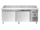 Omcan PT-CN-0580-2 80-inch Granite Top Refrigerated Pizza Prep Table with 2 doors - TheChefStore.Com