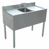 Prepline BAR-1C-LR Stainless Steel 1 Bowl Underbar Hand Sink with Faucet and Two Drainboards, 36" x 18" - TheChefStore.Com