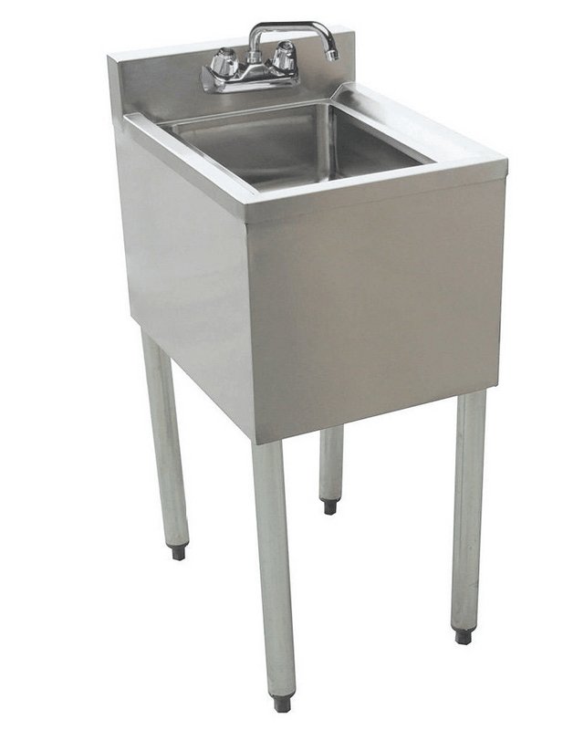 Prepline BAR-1C Stainless Steel 1 Bowl Underbar Hand Sink with Faucet, 14" x 18" - TheChefStore.Com