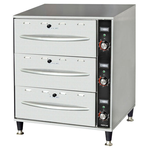 Prepline DW3 Triple Freestanding Stainless Steel Drawer Warmer- 1350W, 120V - TheChefStore.Com