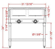 Prepline EST30-2O 32" Two Well Electric Hot Food Steam Table with Undershelf, 120V, 1000W - TheChefStore.Com