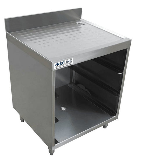 Prepline GRSU-2124 24" Stainless Steel Glass Rack Storage Unit with Corrugated Work Top - TheChefStore.Com