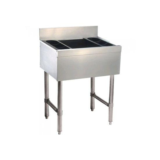 Prepline PIB182408 24" Stainless Steel Underbar Ice bin with 3" Backsplash, 8" bowl - TheChefStore.Com