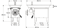 Pro-Cut KG-22-W Meat Grinder 1 HP, 110 V - TheChefStore.Com