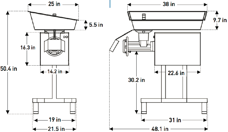 Pro-Cut KG-32-XP Heavy-Duty Meat Grinder, 5 HP, 220V, 3 Phase - TheChefStore.Com