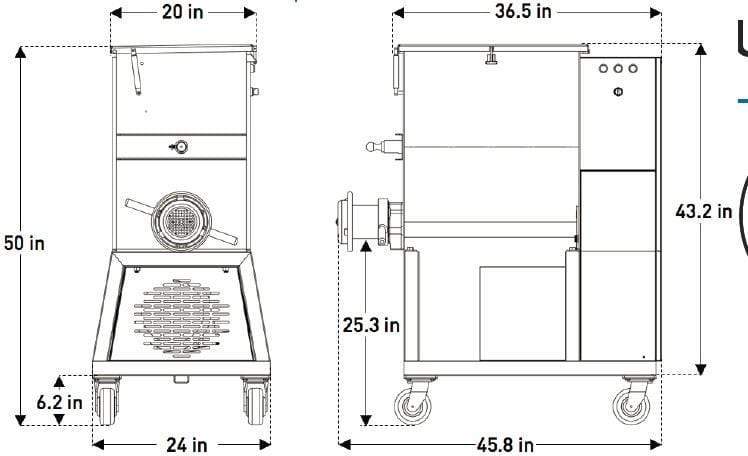 Pro-Cut KMG-32 Mixer Grinder, 7.5 HP, 220V, 3 Phase - TheChefStore.Com