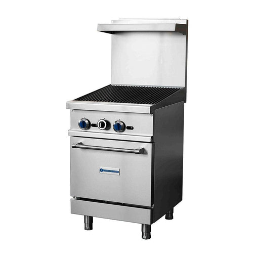 Standard Range SR-R24-24CB-NG 24" Natural Gas Commercial Range with 24" Charbroiler, 1 Oven, 93,000 BTU - TheChefStore.Com