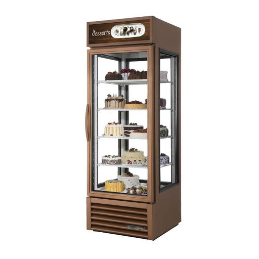 True G4SM-23-HC~TSL01 Vertical Glass Sides Display Case, 27 1/2" Wide, 1 Door, 4 Shelves - TheChefStore.Com