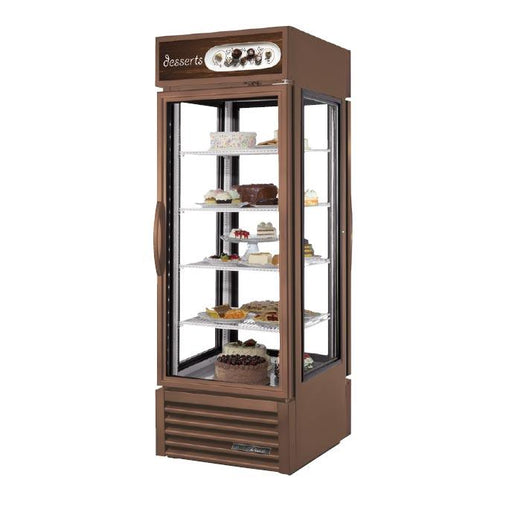 True G4SM-23PT-HC~TSL01 Vertical Glass Sides Display Case, 27 1/2" Wide, 2 Doors, 4 Shelves - TheChefStore.Com