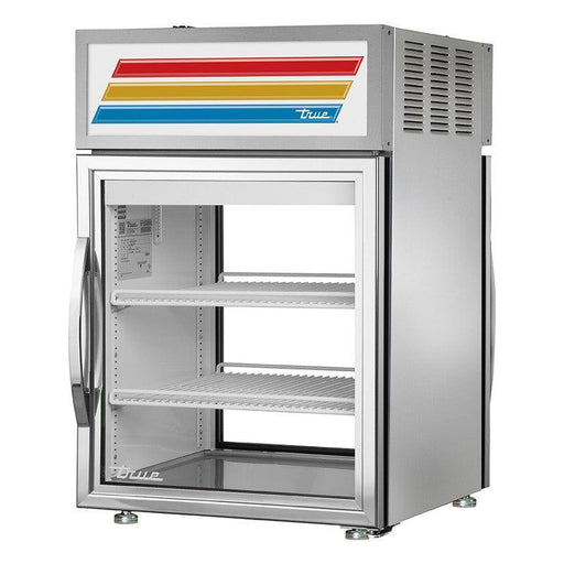 True GDM-05PT-S-HC~TSL01 Countertop Merchandiser Refrigerator, 24" Wide, 1 Front / 1 Back Doors, 2 Shelves - TheChefStore.Com