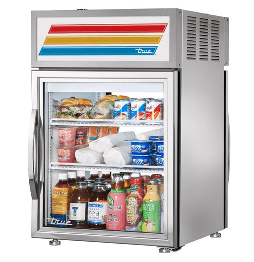 True GDM-05PT-S-HC~TSL01 Countertop Merchandiser Refrigerator, 24" Wide, 1 Front / 1 Back Doors, 2 Shelves - TheChefStore.Com