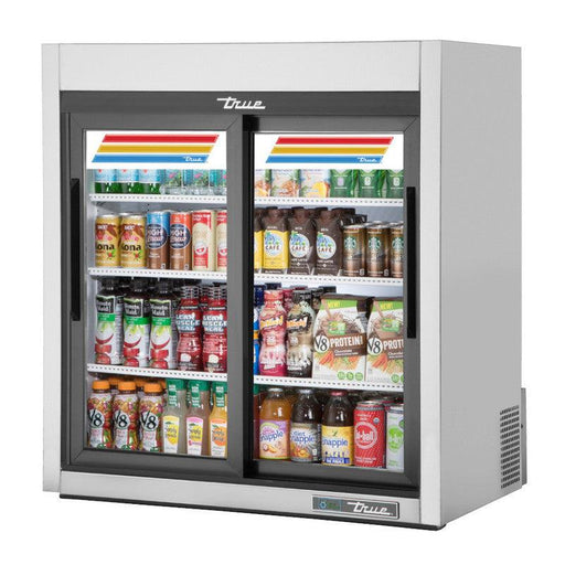 True GDM-09-SQ-S-HC-LD Countertop Merchandiser Refrigerator, 36" Wide, 2 Doors, 3 Shelves - TheChefStore.Com