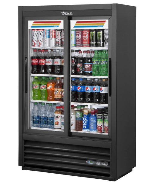 True GDM-33SSL-56-HC-LD Merchandiser Refrigerator, 36" Wide, 2 Doors, 4 Shelves - TheChefStore.Com