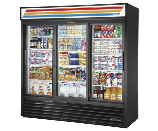 True GDM-69-HC-LD Merchandiser Refrigerator, 78 1/8" Wide, 3 Doors, 12 Shelves - TheChefStore.Com