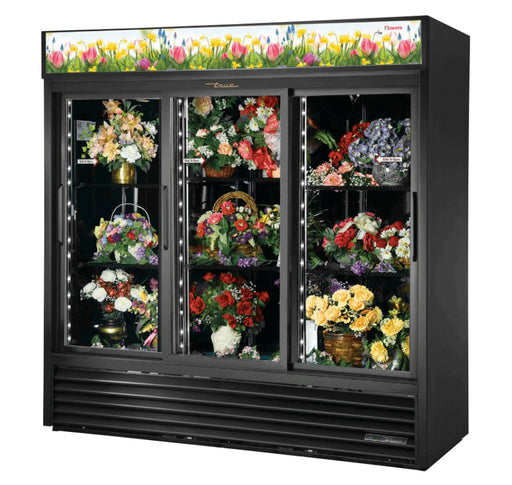 True GDM-69FC-HC-LD Floral Merchandiser, 78 1/8" Wide, 3 Doors, 6 Shelves - TheChefStore.Com