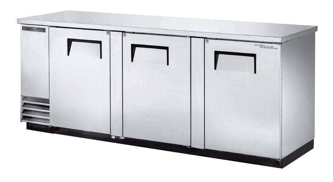 True TBB-4-S-HC Back Bar Cooler, 90 3/8" Wide, 3 Doors - TheChefStore.Com