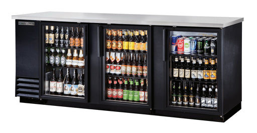 True TBB-4G-HC-LD Back Bar Cooler, 90 3/8" Wide, 3 Doors - TheChefStore.Com