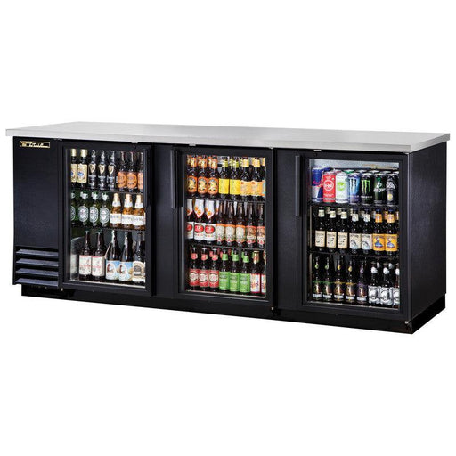 True TBB-4G-HC-LD Back Bar Cooler, 90 3/8" Wide, 3 Doors - TheChefStore.Com