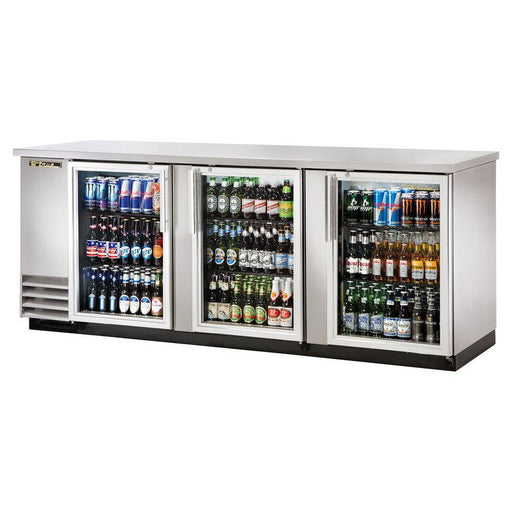 True TBB-4G-S-HC-LD Back Bar Cooler, 90 3/8" Wide, 3 Doors - TheChefStore.Com