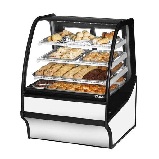 True TDM-DC-36-GE/GE-S-W Non-Refrigerated Bakery Display Case, 36 1/4" Wide, 2 Doors, 3 Shelves - TheChefStore.Com