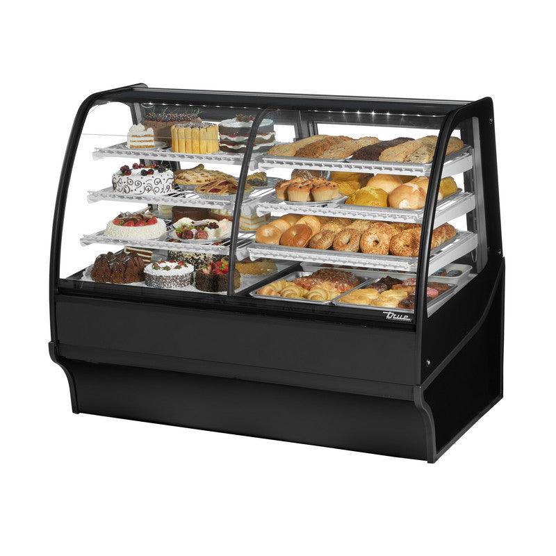 True TDM-DZ-59-GE/GE-B-W Refrigerated and Non Refrigerated Display Case, 59 1/4" Wide, 2 Doors, 6 Shelves - TheChefStore.Com