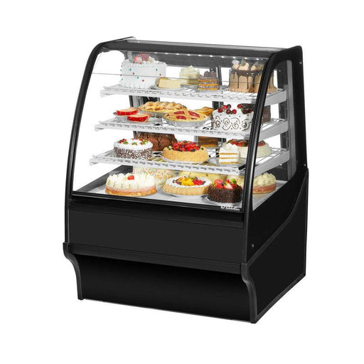 True TDM - R - 36 - GE/GE - B - W Refrigerated Bakery Display Case, 36 1/4" Wide, 2 Doors, 3 Shelves