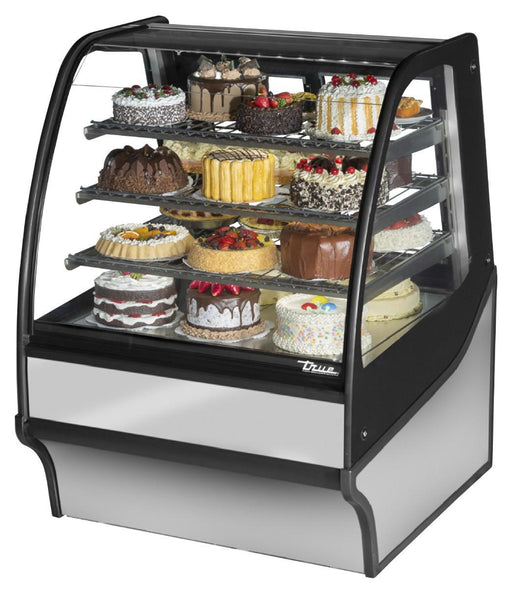 True TDM-R-36-GE/GE-S-W Refrigerated Bakery Display Case, 36 1/4" Wide, 2 Doors, 3 Shelves - TheChefStore.Com