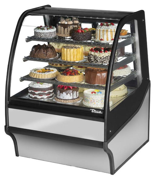 True TDM - R - 36 - GE/GE - S - W Refrigerated Bakery Display Case, 36 1/4" Wide, 2 Doors, 3 Shelves