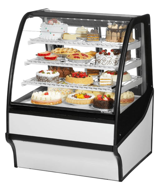 True TDM - R - 36 - GE/GE - W - W Refrigerated Bakery Display Case, 36 1/4" Wide, 2 Doors, 3 Shelves